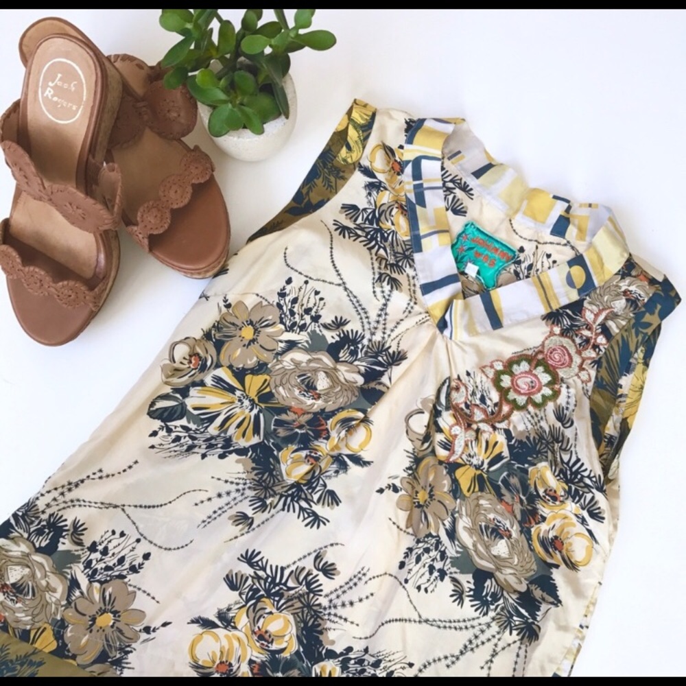 Johnny Was Silk Floral Shift Dress (size S)